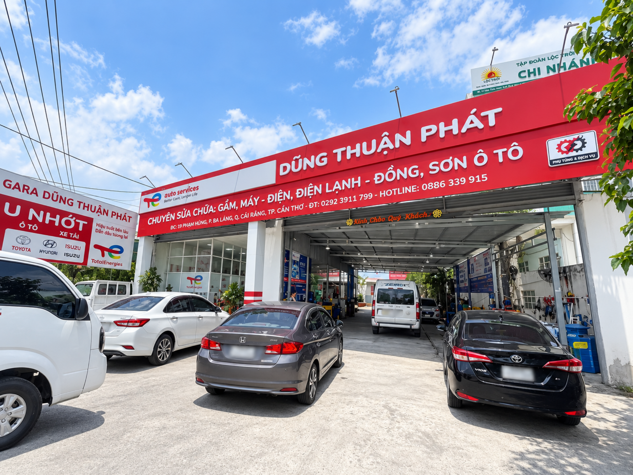 Toàn cảnh xưởng dịch vụ 2.000m2